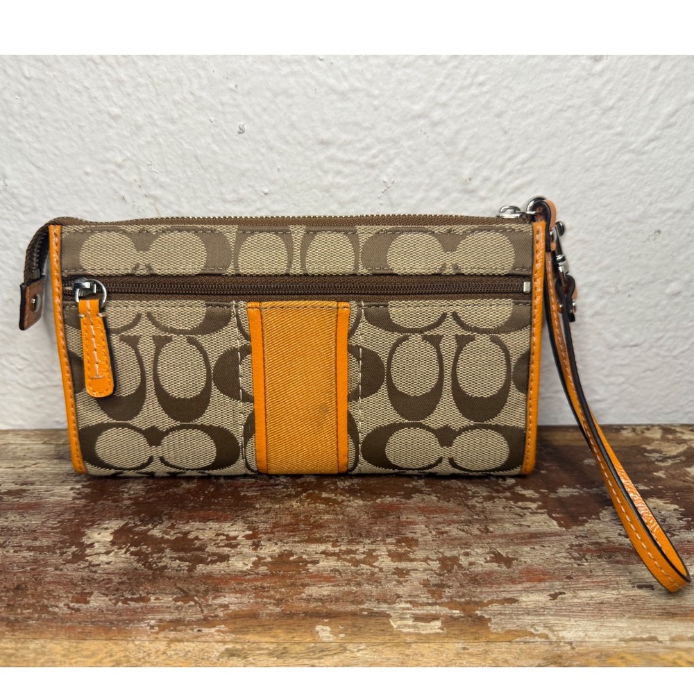 Vtg Coach Signature Canvas Crossbody Shoulder Bag With Matching Wallet F21905 - Picture 10 of 11